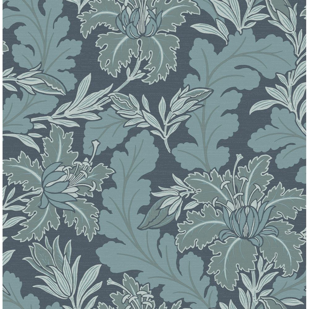 A-Street Prints by Brewster 2970-26140 Butterfield Blue Floral Wallpaper