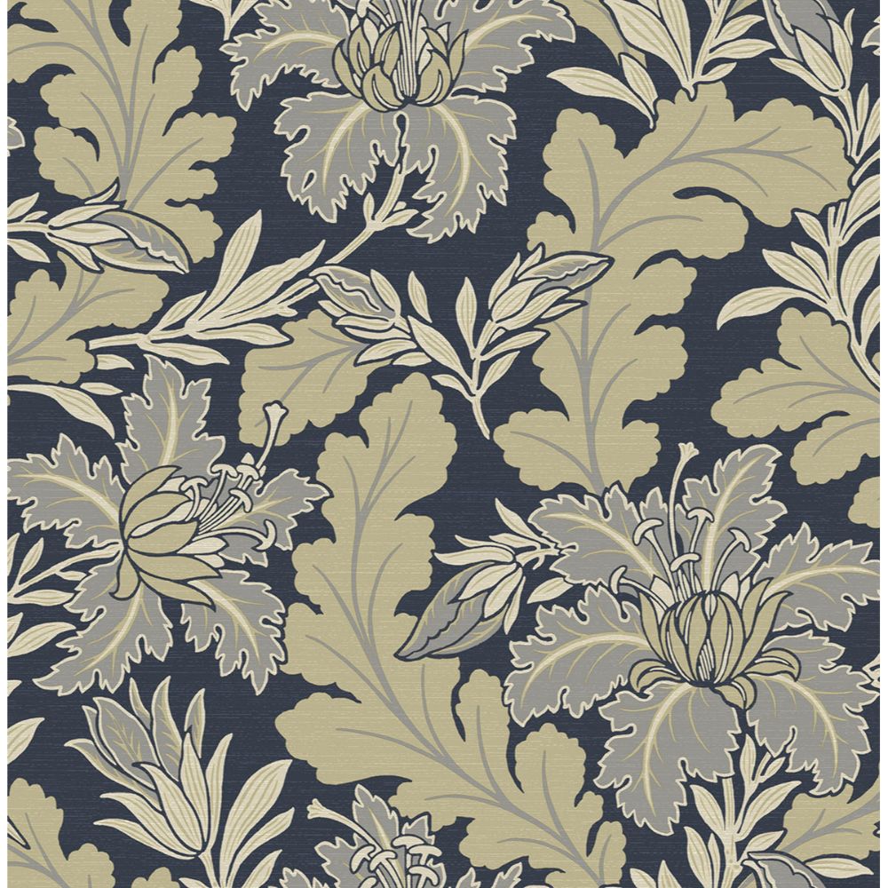 A-Street Prints by Brewster 2970-26141 Butterfield Navy Floral Wallpaper