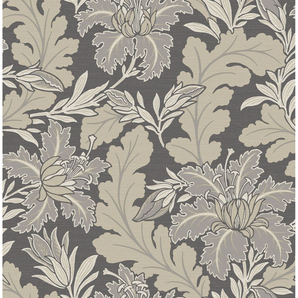 A-Street Prints by Brewster 2970-26143 Butterfield Grey Floral Wallpaper
