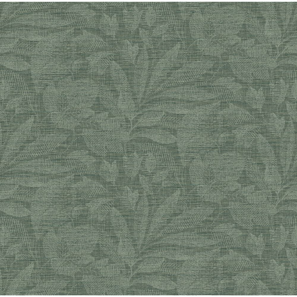 A-Street Prints by Brewster 2971-86154 Dimensions Lei Green Etched Leaves Wallpaper