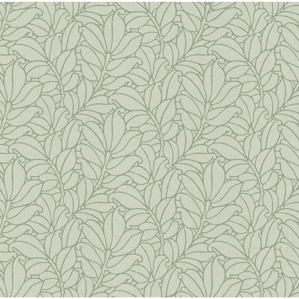 A-Street Prints by Brewster 2971-86320 Dimensions Coraline Green Leaf Wallpaper