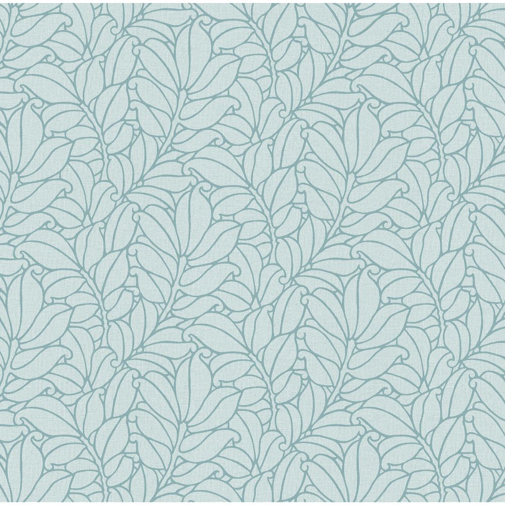 A-Street Prints by Brewster 2971-86321 Dimensions Coraline Teal Leaf Wallpaper