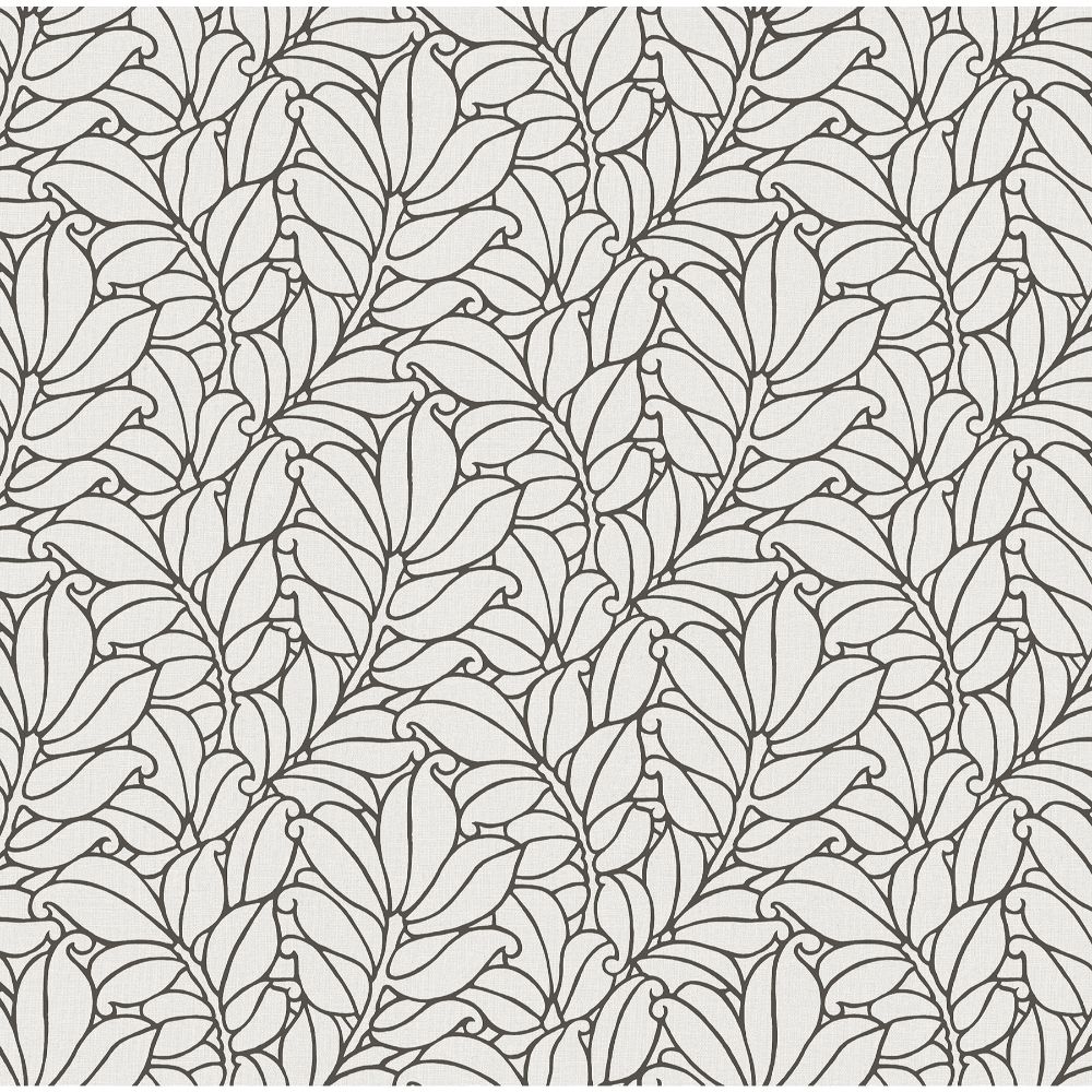 A-Street Prints by Brewster 2971-86322 Dimensions Coraline White Leaf Wallpaper