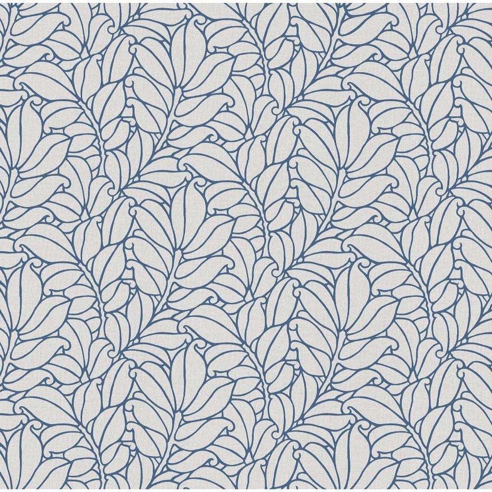 A-Street Prints by Brewster 2971-86323 Dimensions Coraline Blue Leaf Wallpaper