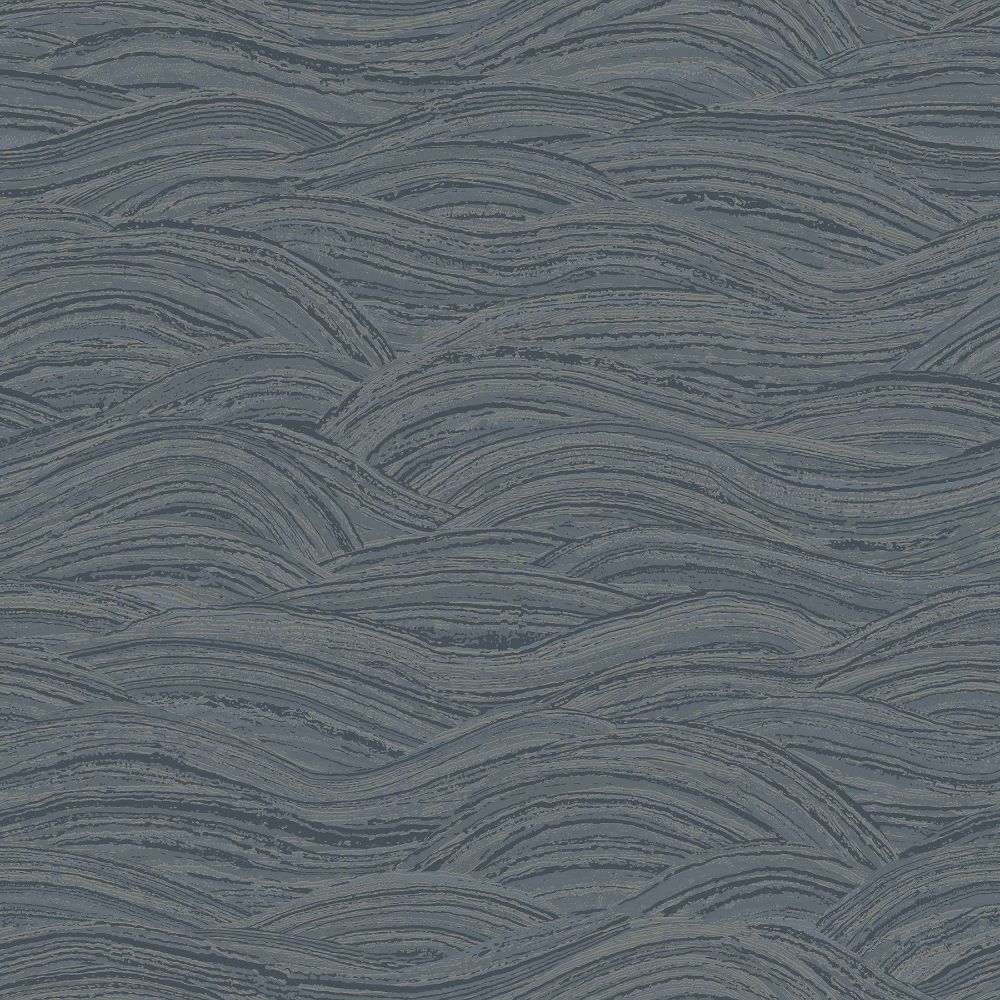 A-Street Prints by Brewster 2971-86365 Dimensions Leith Blue Zen Waves Wallpaper