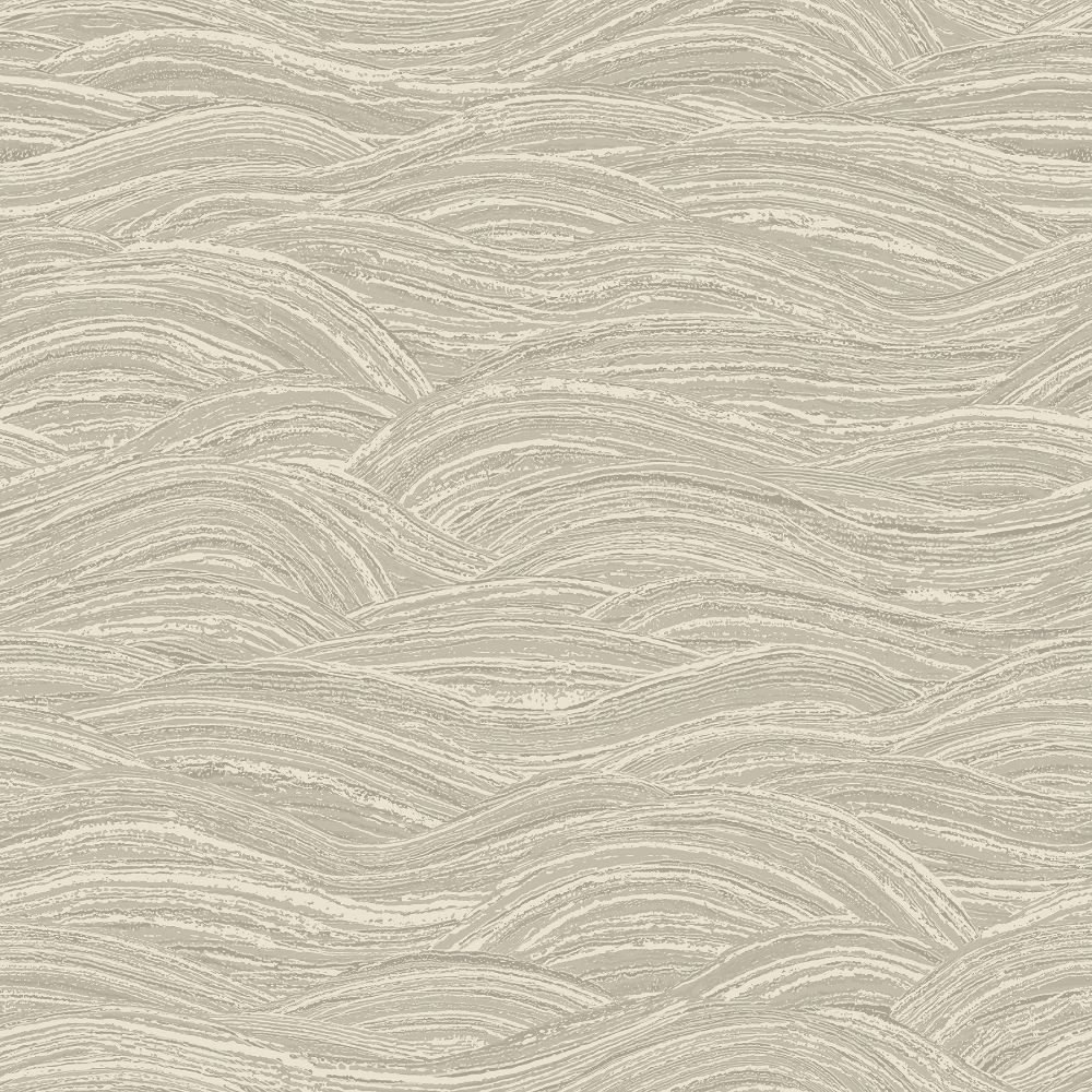 A-Street Prints by Brewster 2971-86366 Dimensions Leith Taupe Zen Waves Wallpaper
