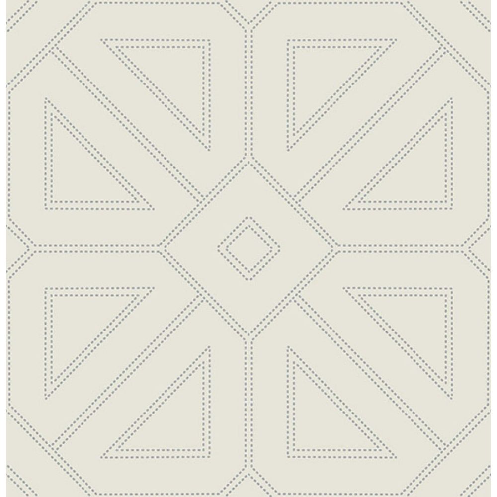 A-Street Prints by Brewster 2973-87371 Voltaire Grey Beaded Geometric Wallpaper