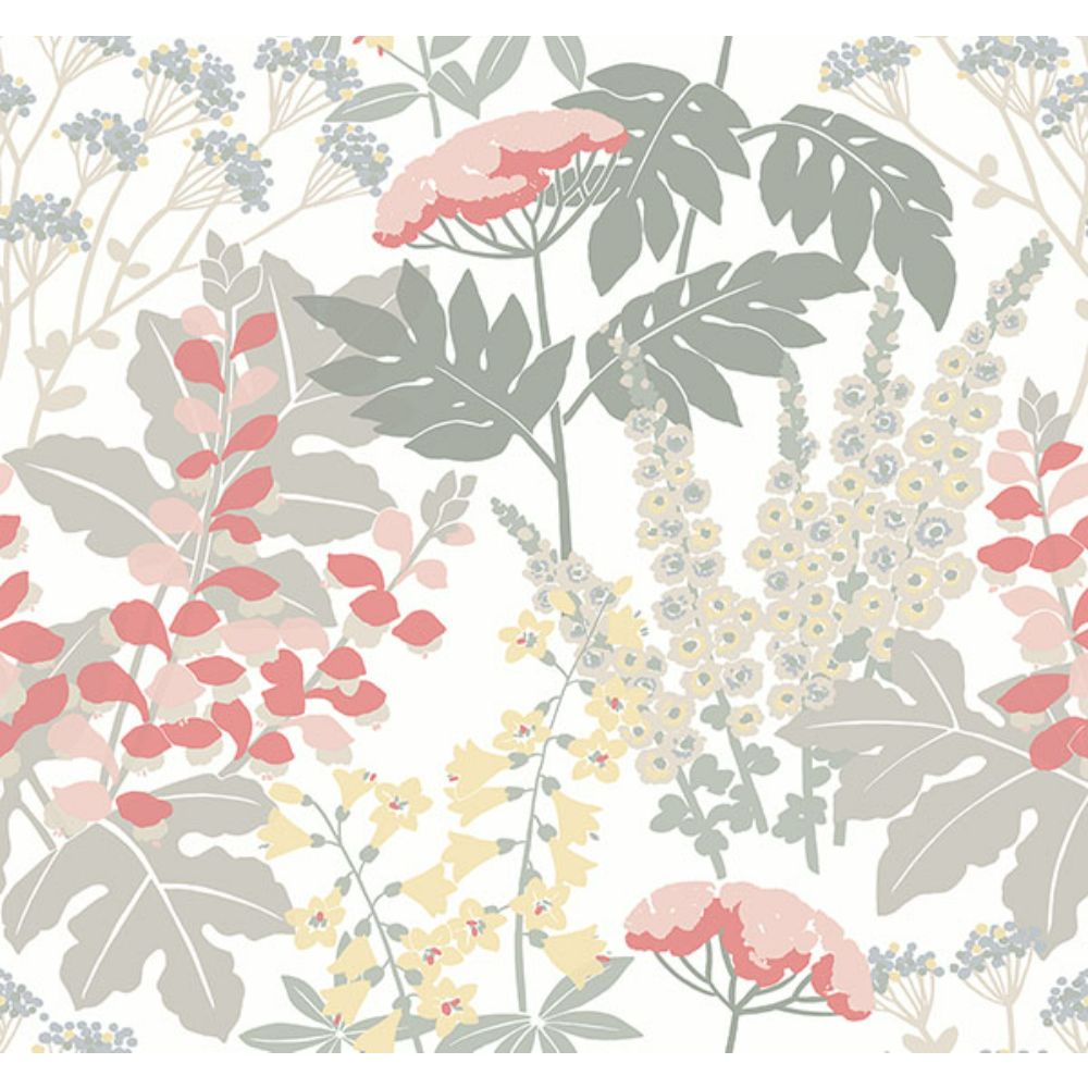 A-Street Prints by Brewster 2973-90014 Brie Pink Forest Flowers Wallpaper
