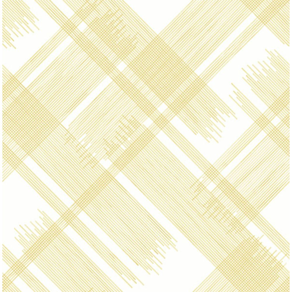 A-Street Prints by Brewster 2973-90701 Zag Yellow Modern Plaid Wallpaper
