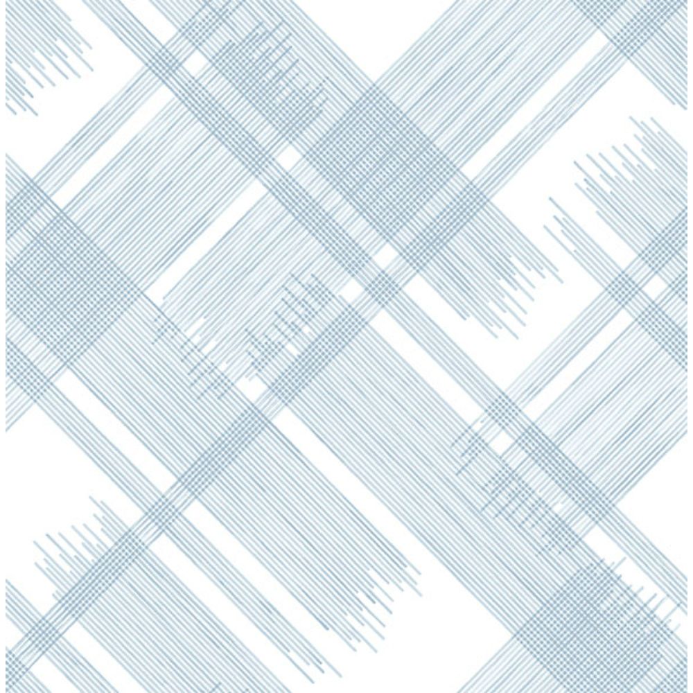 A-Street Prints by Brewster 2973-90705 Zag Blue Modern Plaid Wallpaper