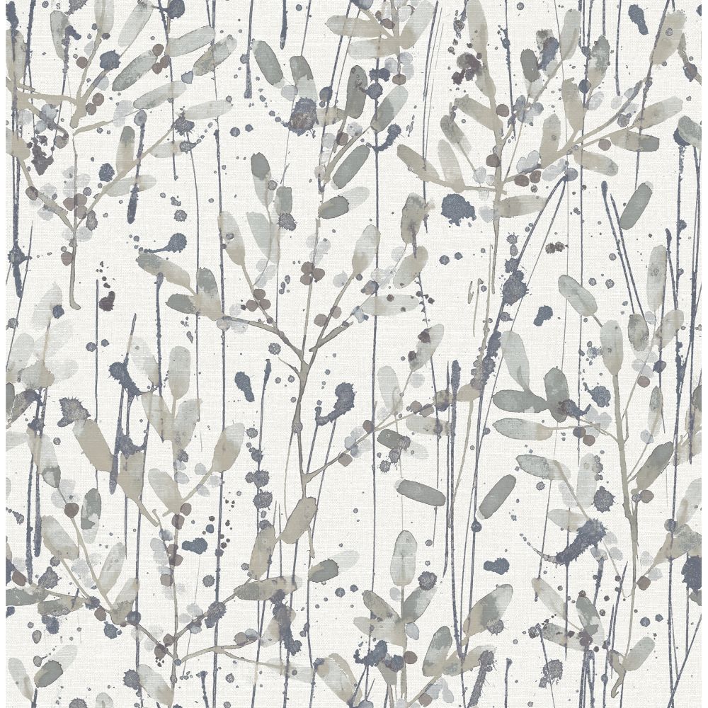 A-Street Prints by Brewster 2975-26238 Scott Living II Leandra Grey Floral Trail Wallcovering