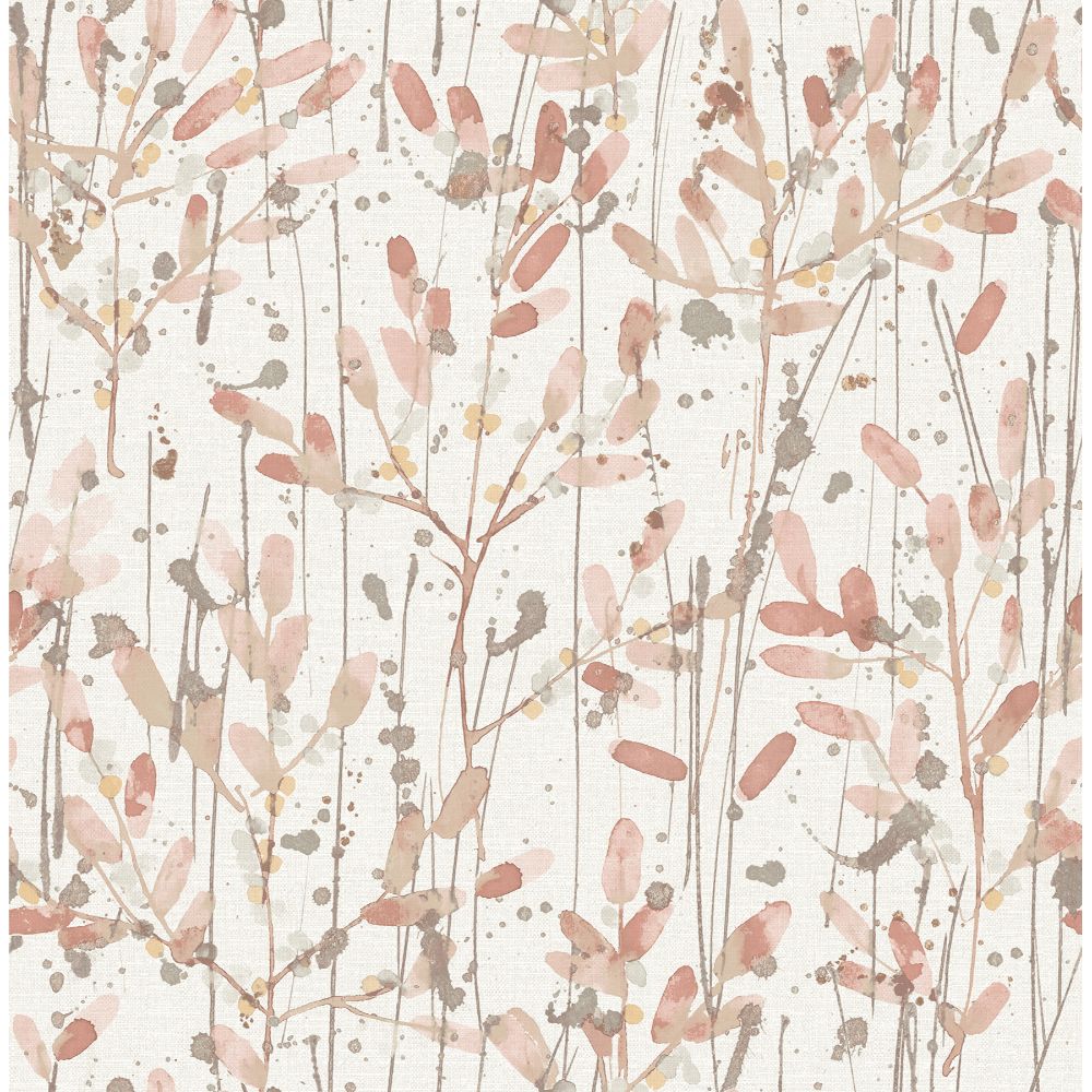 A-Street Prints by Brewster 2975-26239 Scott Living II Leandra Coral Floral Trail Wallcovering