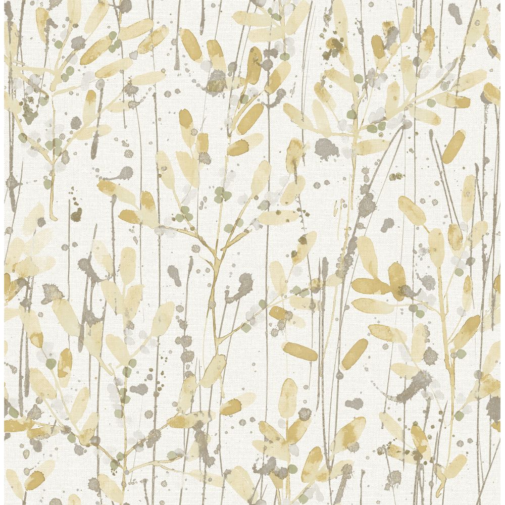 A-Street Prints by Brewster 2975-26240 Scott Living II Leandra Yellow Floral Trail Wallcovering