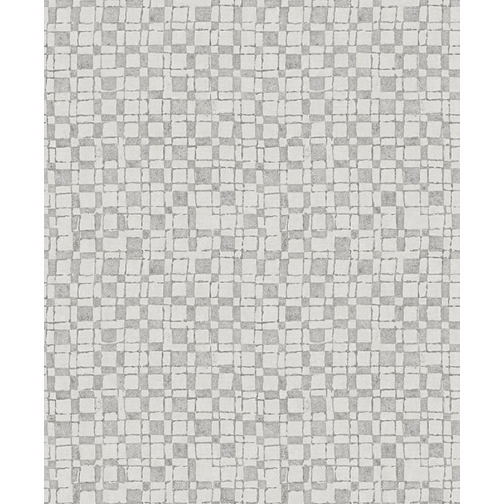 A-Street Prints by Brewster 2976-86532 Sarni Platinum Grid Wallpaper