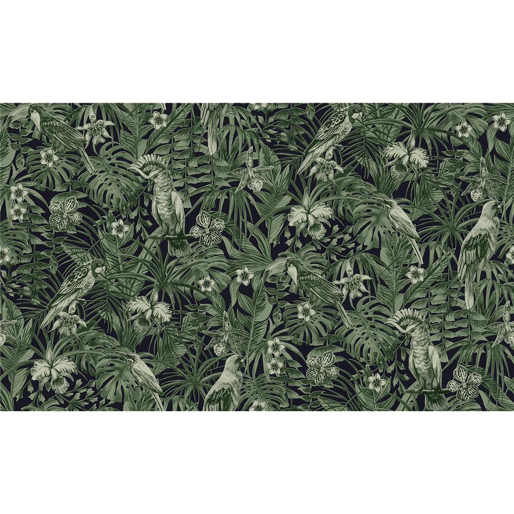 Bali by Brewster 2979-37210-1 Susila Green Tropical Wallpaper