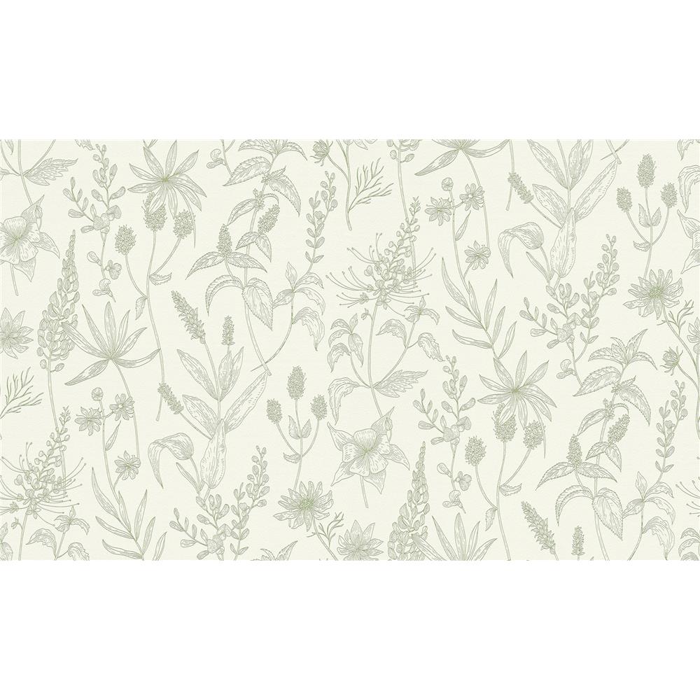 Advantage by Brewster 2979-37363-5 Nami Olive Floral Wallpaper