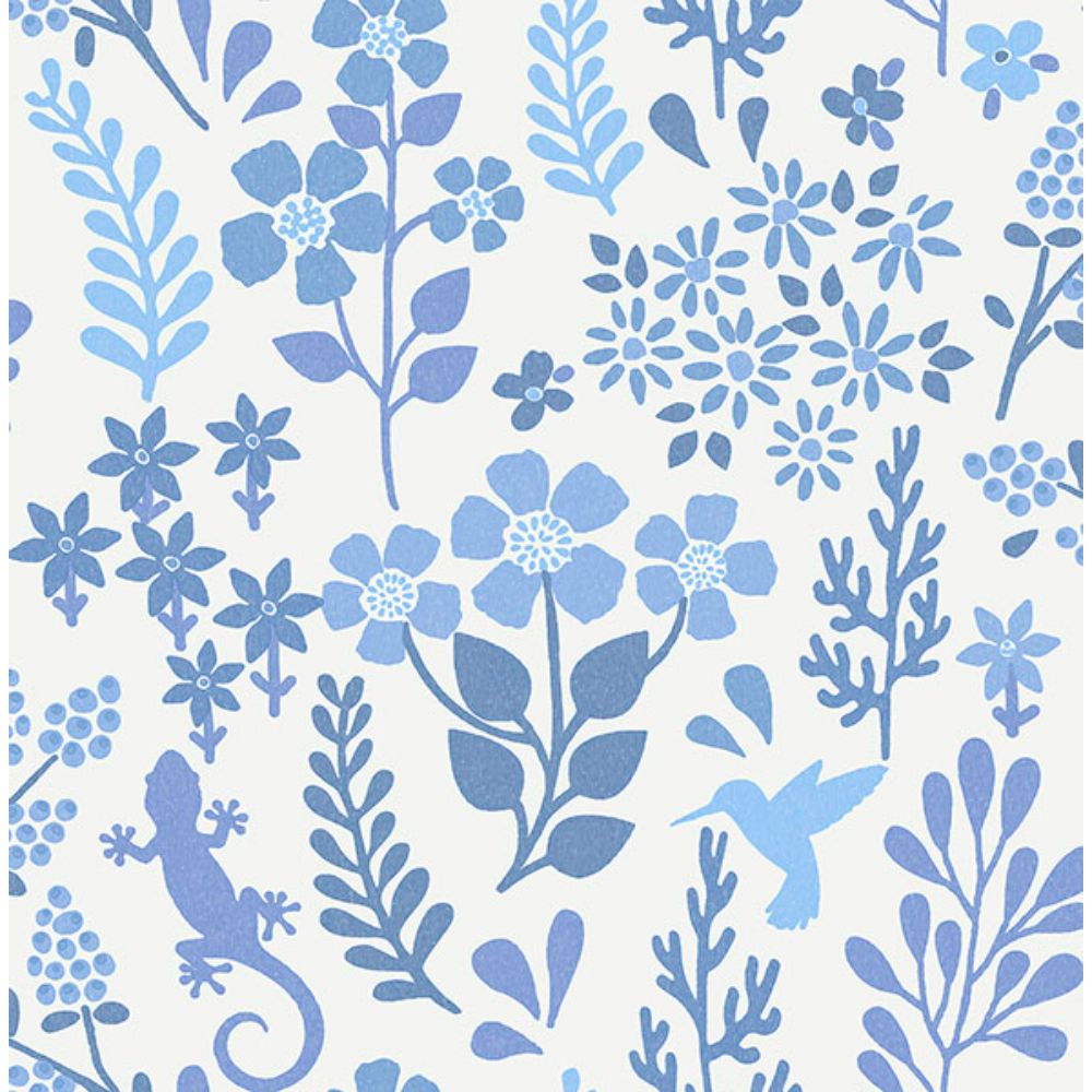 Advantage by Brewster 2980-26171 Karina Blue Meadow Wallpaper