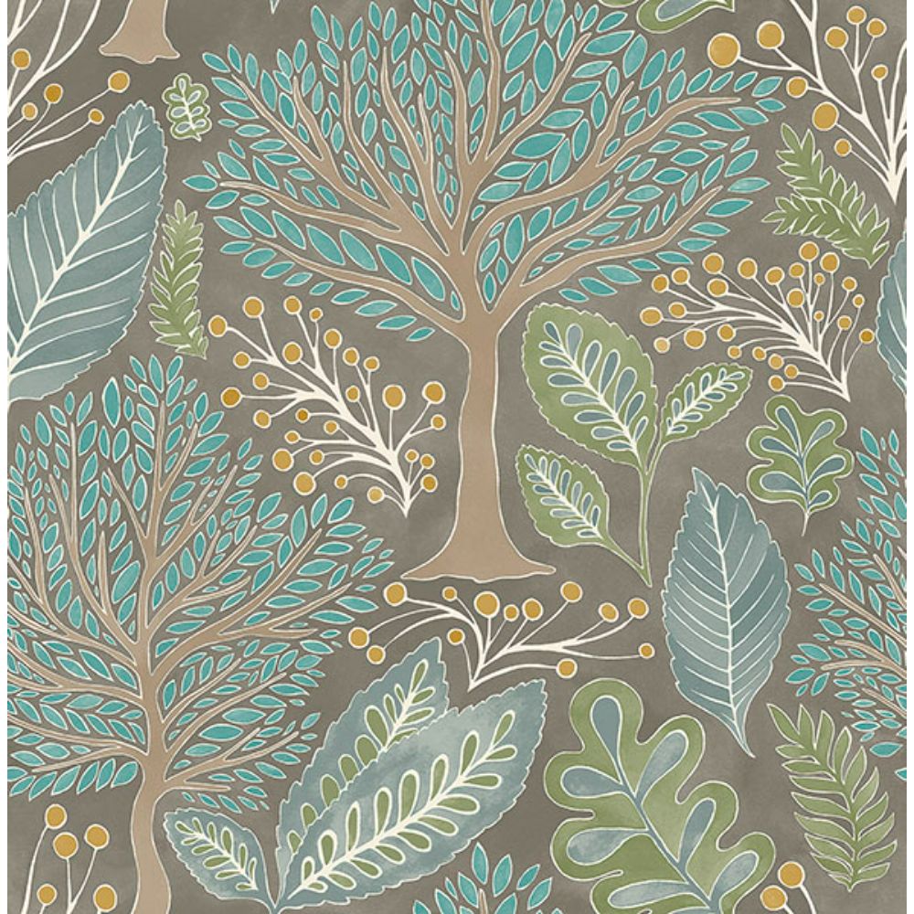 Advantage by Brewster 2980-26182 Kiah Taupe Forest Wallpaper
