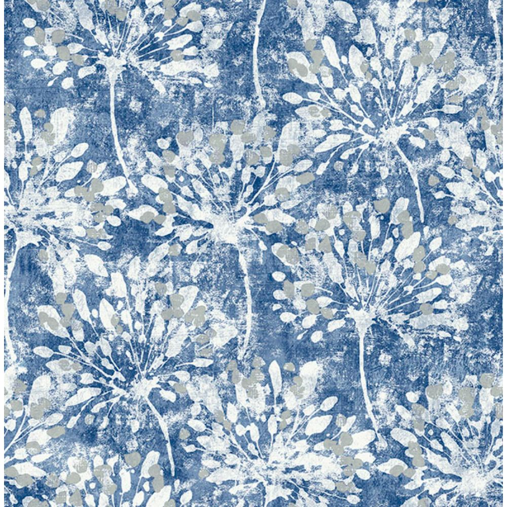 Advantage by Brewster 2980-26187 Dori Blue Painterly Floral Wallpaper