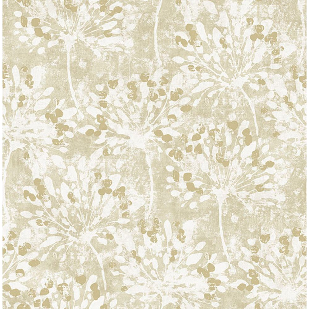 Advantage by Brewster 2980-26188 Dori Gold Painterly Floral Wallpaper