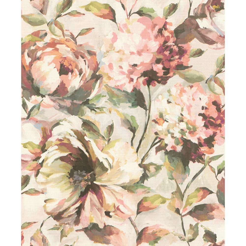Advantage by Brewster 2980-485158 Attia Blush Floral Wallpaper