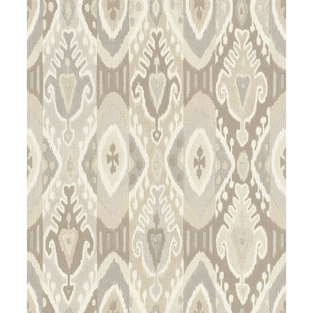 Advantage by Brewster 2980-560558 Villon Light Grey Ikat Wallpaper