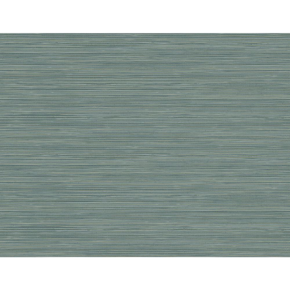 Warner by Brewster 2984-40902 Bondi Teal Grasscloth Texture Wallpaper