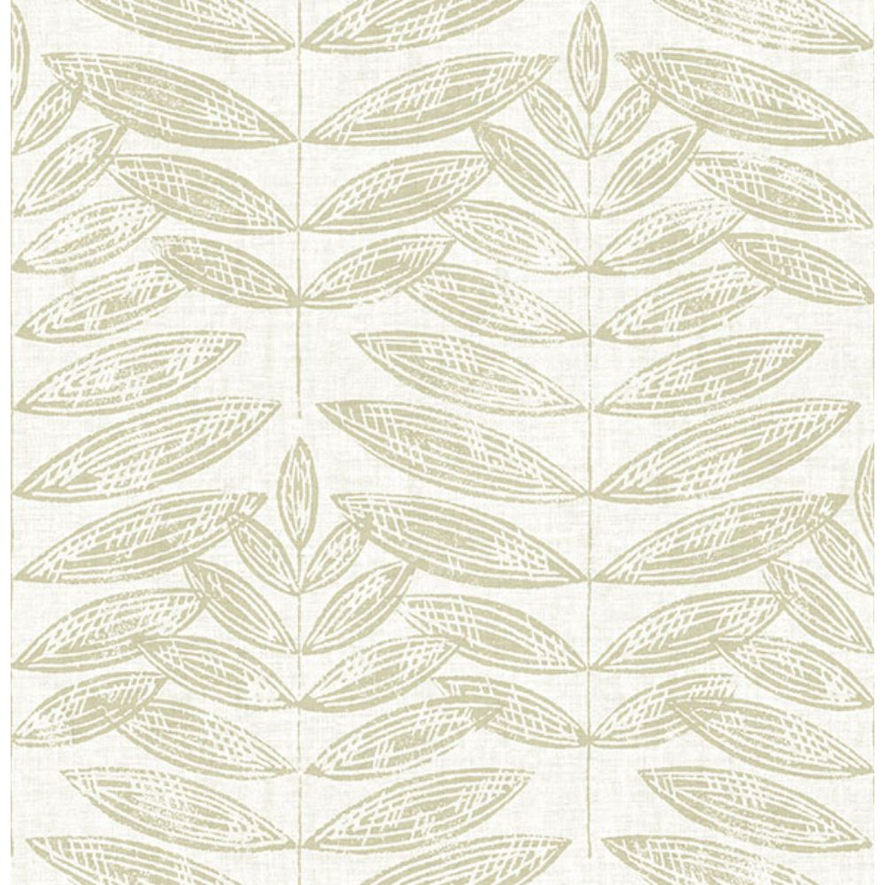 A-Street Prints by Brewster 2999-25100 Akira Taupe Leaf Wallpaper