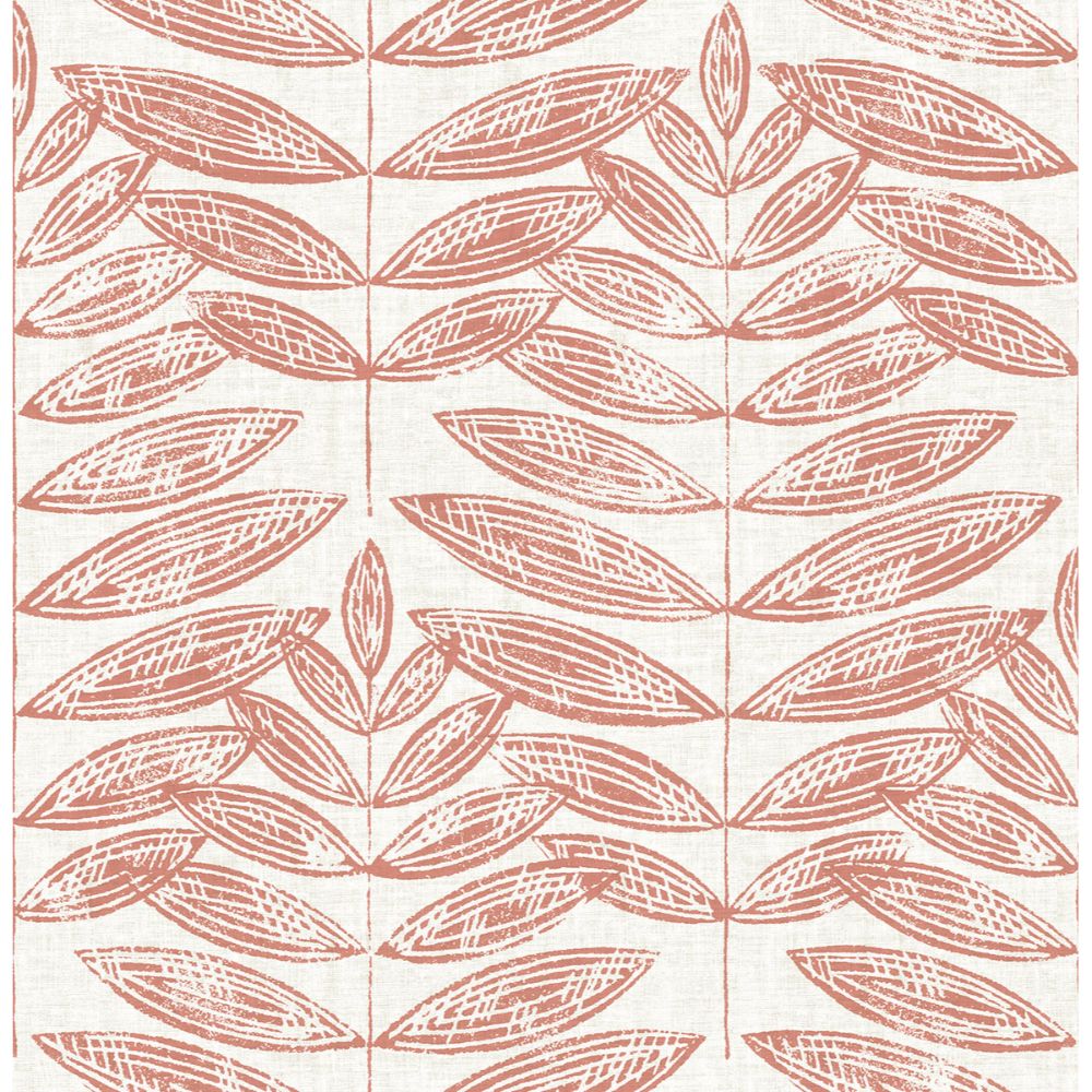 A-Street Prints by Brewster 2999-25103 Akira Coral Leaf Wallpaper