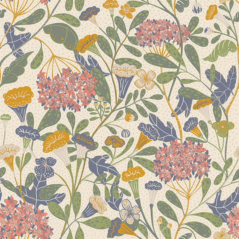A-Street Prints by Brewster 2999-55021 Hybbe Multicolor Hydrangea Garden Wallpaper