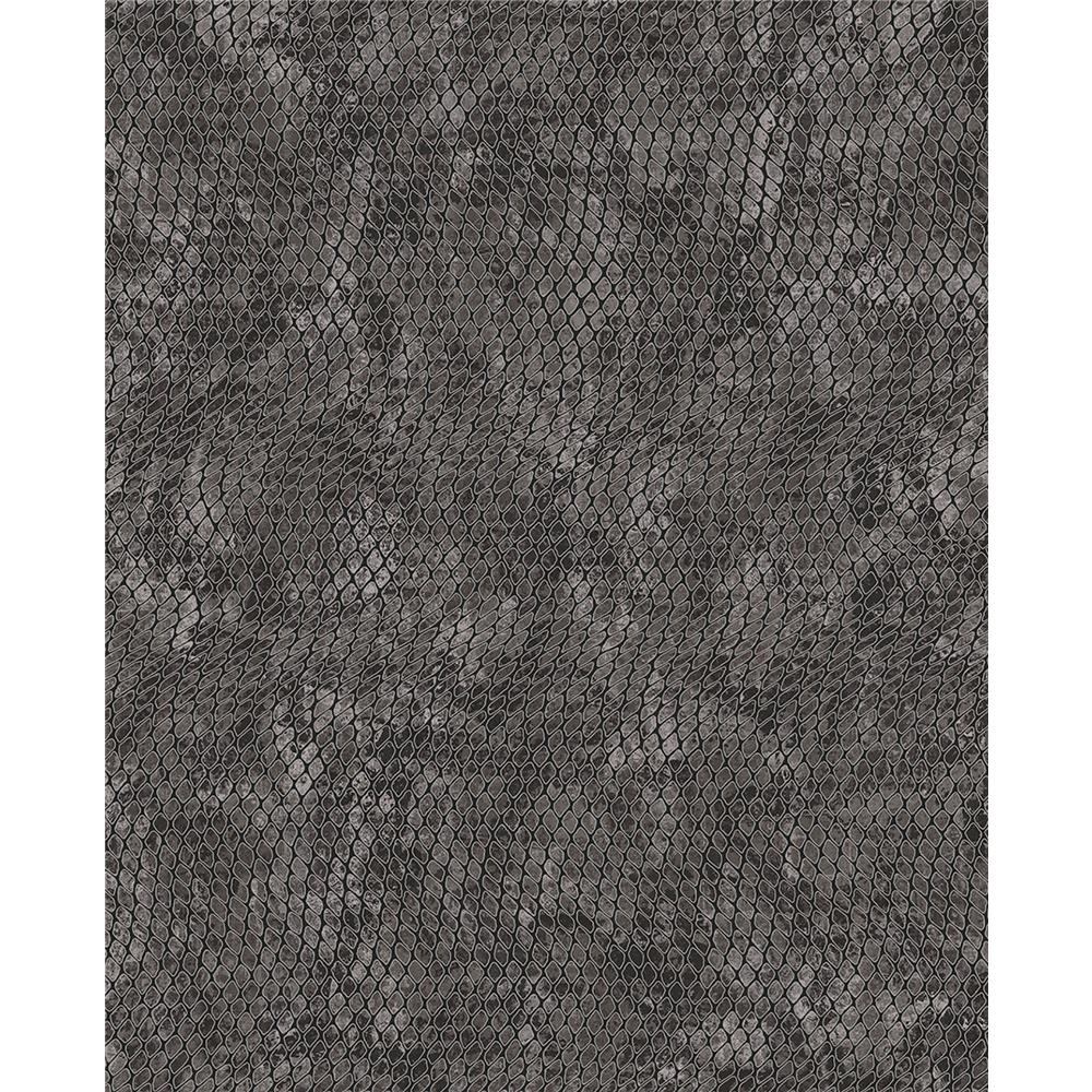 Eijffinger by Brewster 300525 Viper Charcoal Snakeskin Wallpaper