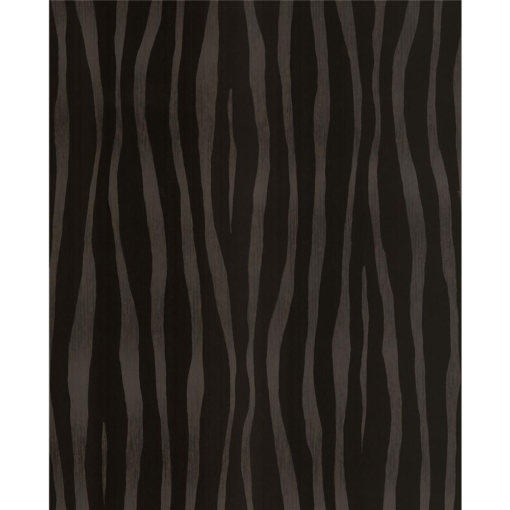 Eijffinger by Brewster 300551 Burchell Chocolate Zebra Flock Wallpaper