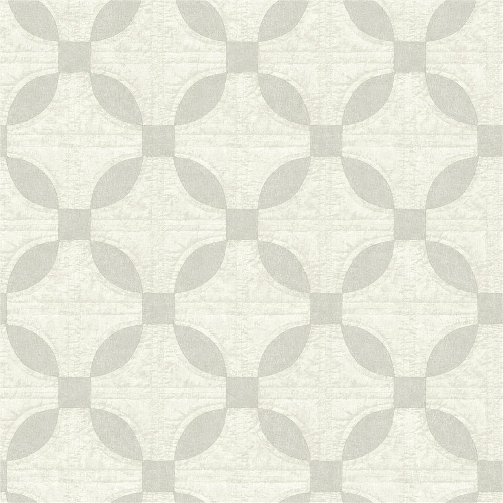 Chesapeake by Brewster 3115-12473 Farmhouse Justice Light Grey Quilt Wallpaper