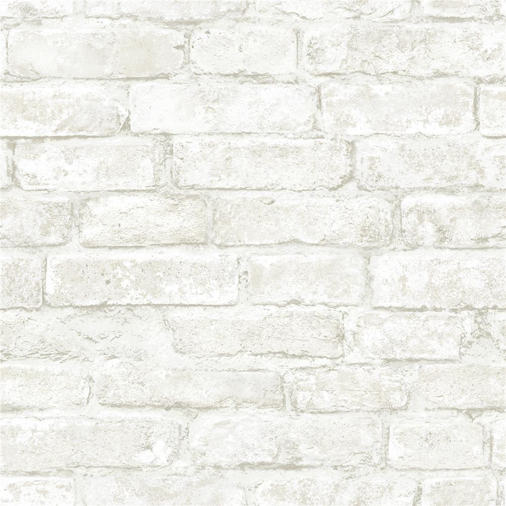 Chesapeake by Brewster 3115-12481 Farmhouse Arlington Off-White Brick Wallpaper