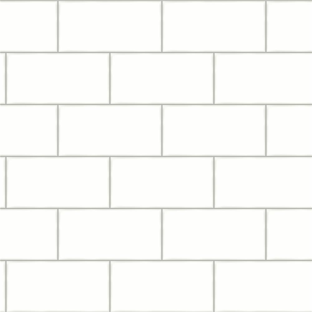 Chesapeake by Brewster 3115-12491 Farmhouse Freedom Off-White Subway Tile Wallpaper