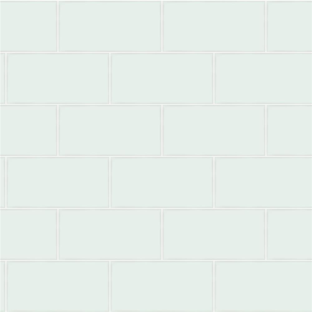 Chesapeake by Brewster 3115-12492 Farmhouse Freedom Mint Subway Tile Wallpaper