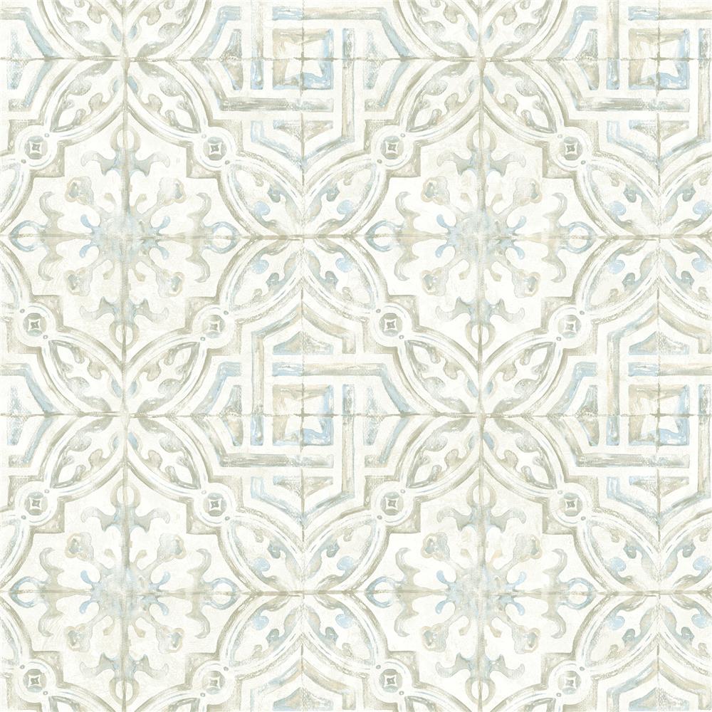 Chesapeake by Brewster 3117-12334 The Vineyard Sonoma Taupe Spanish Tile Wallpaper