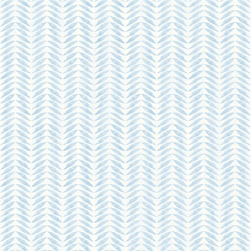 Chesapeake by Brewster 3117-12341 The Vineyard Espalier Sky Blue Chevron Stripe Wallpaper