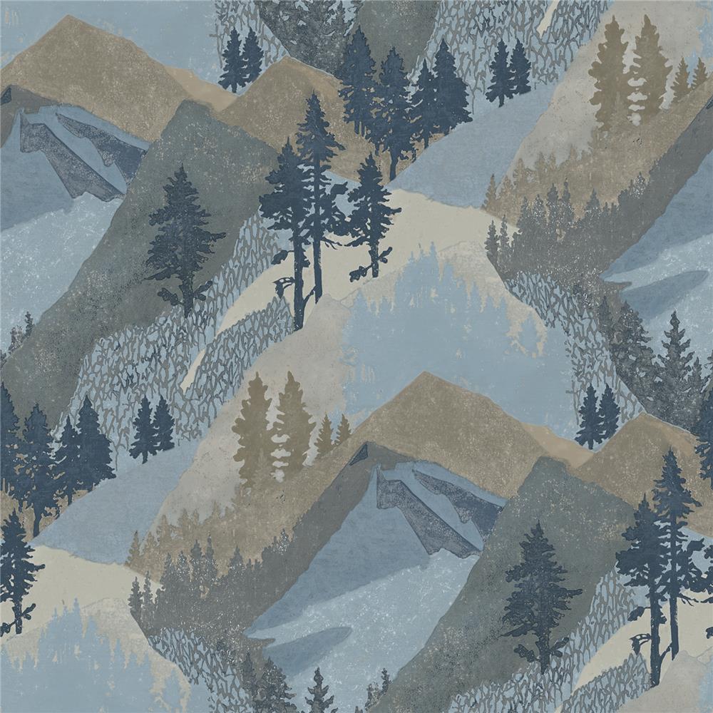 Chesapeake by Brewster 3118-12631 Birch & Sparrow Range Blue Mountains Wallpaper