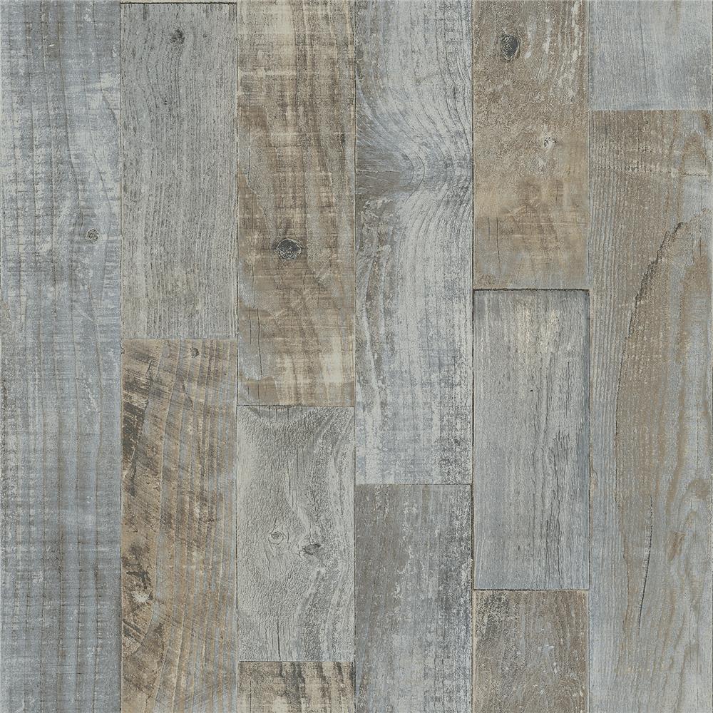 Chesapeake by Brewster 3118-12691 Birch & Sparrow Chebacco Grey Wooden Planks Wallpaper