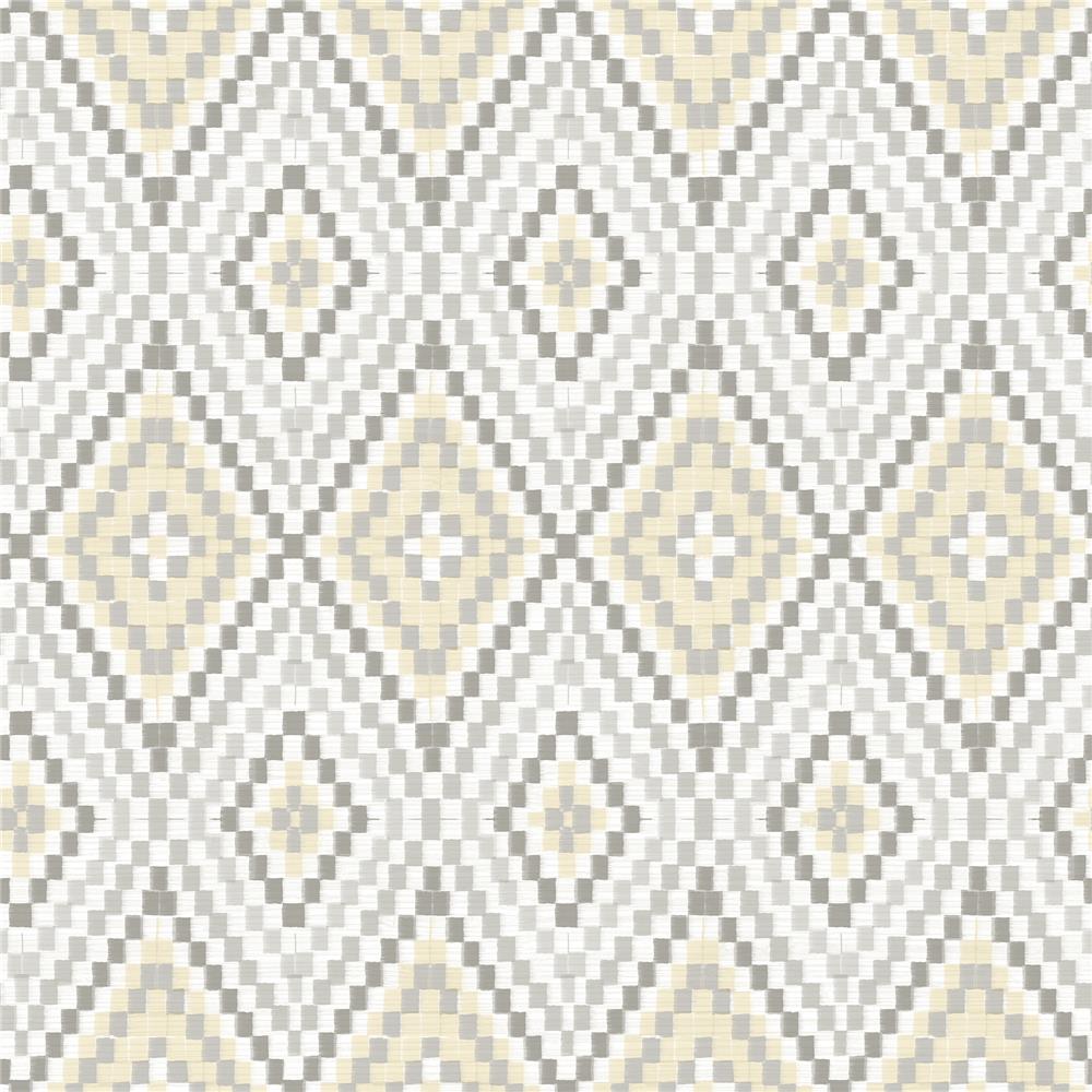 Chesapeake by Brewster 3118-12711 Birch & Sparrow Ganado Beige Geometric Ikat Wallpaper