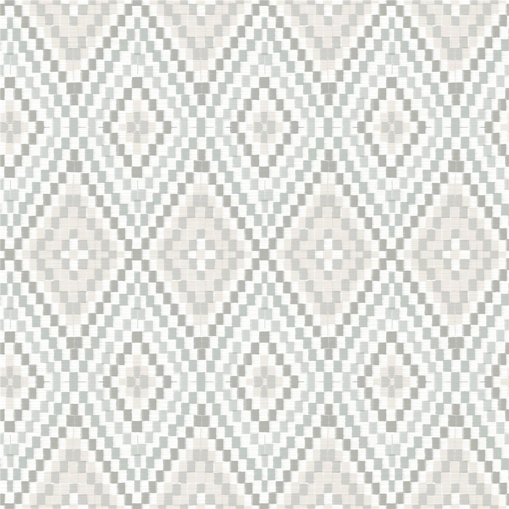 Chesapeake by Brewster 3118-12712 Birch & Sparrow Ganado Grey Geometric Ikat Wallpaper