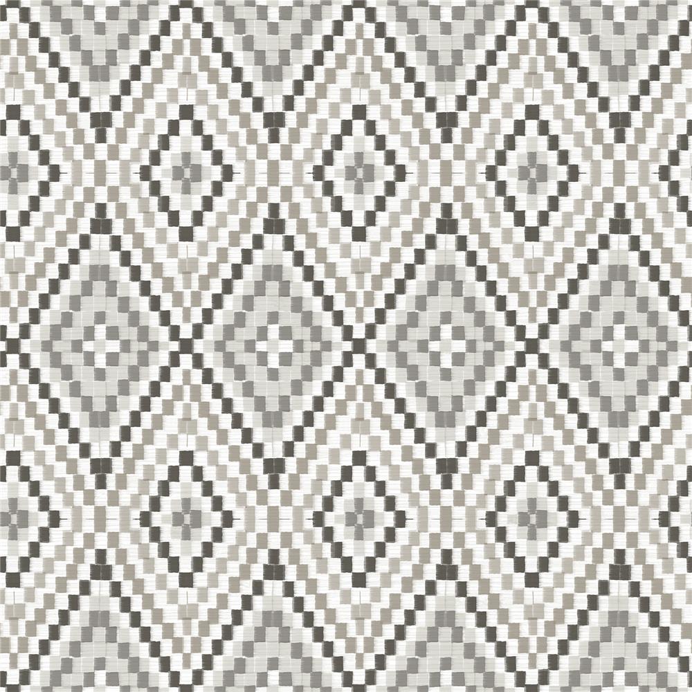Chesapeake by Brewster 3118-12714 Birch & Sparrow Ganado Dark Brown Geometric Ikat Wallpaper
