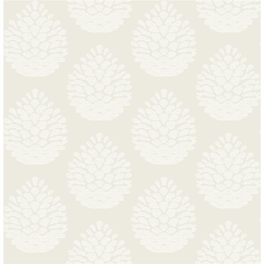 Chesapeake by Brewster 3118-25090 Birch & Sparrow Totem Eggshell Pinecone Wallpaper