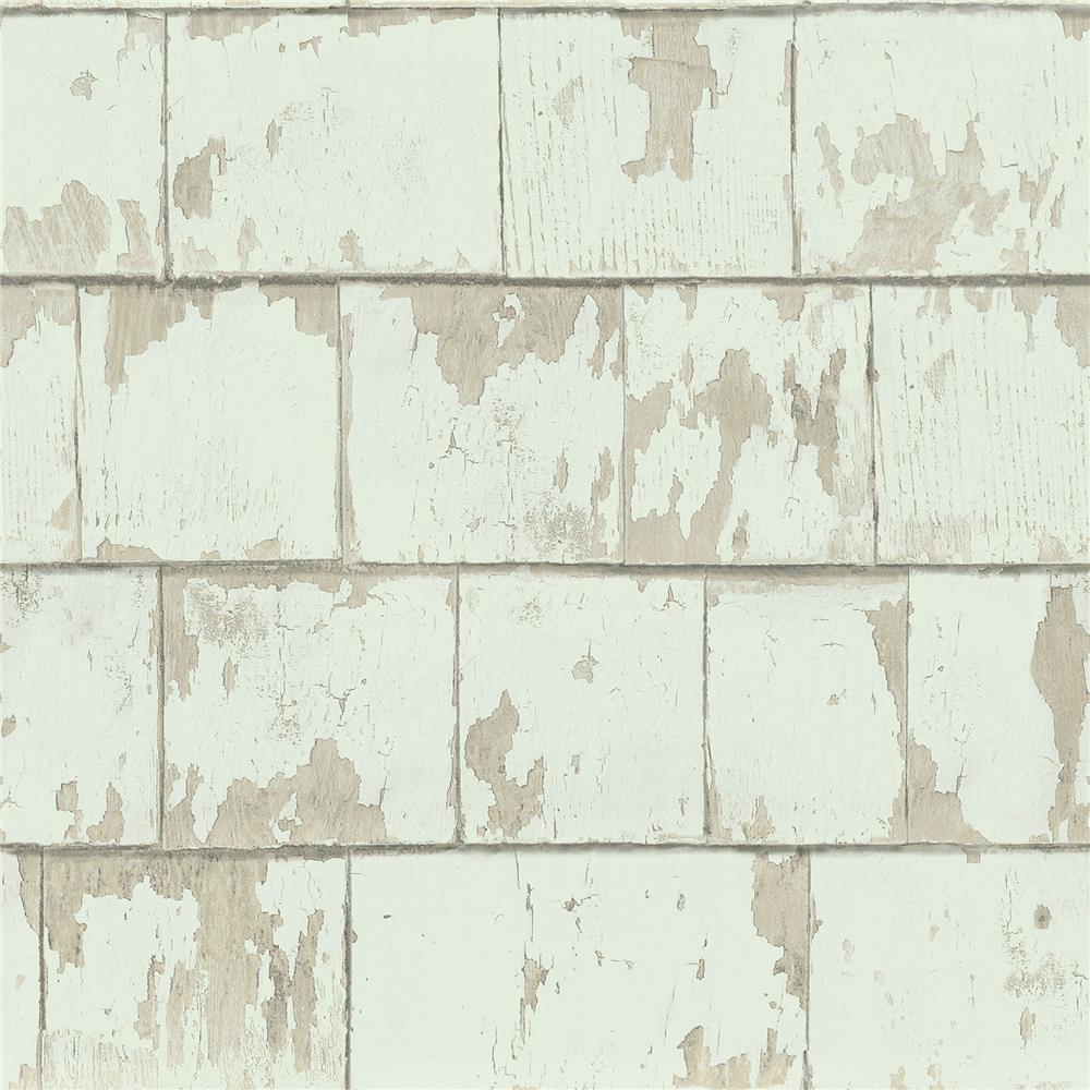 Chesapeake by Brewster 3119-13042 Clint Sage Weathered Wood Wallpaper