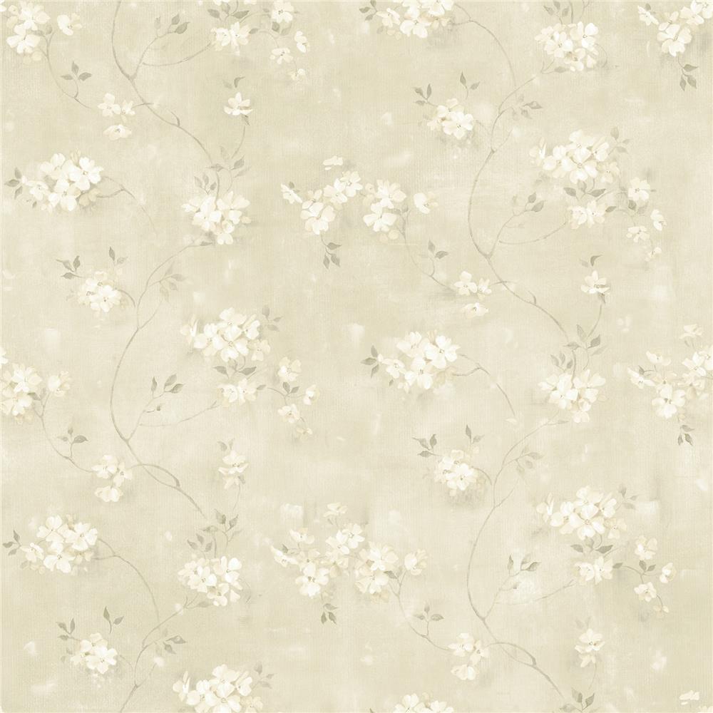 Chesapeake by Brewster 3119-441011 Braham Taupe Floral Trail Wallpaper