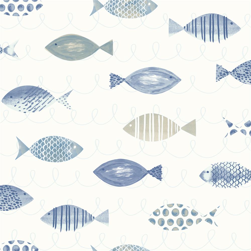 Chesapeake by Brewster 3120-12043 Sanibel Key West Blue Sea Fish Wallpaper
