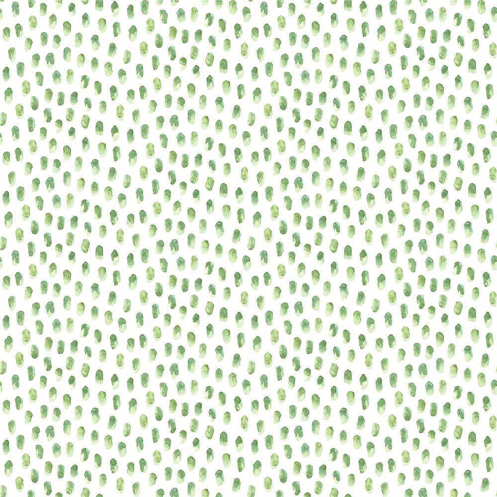 Chesapeake by Brewster 3120-13612 Sanibel Sand Drips Green Painted Dots Wallpaper