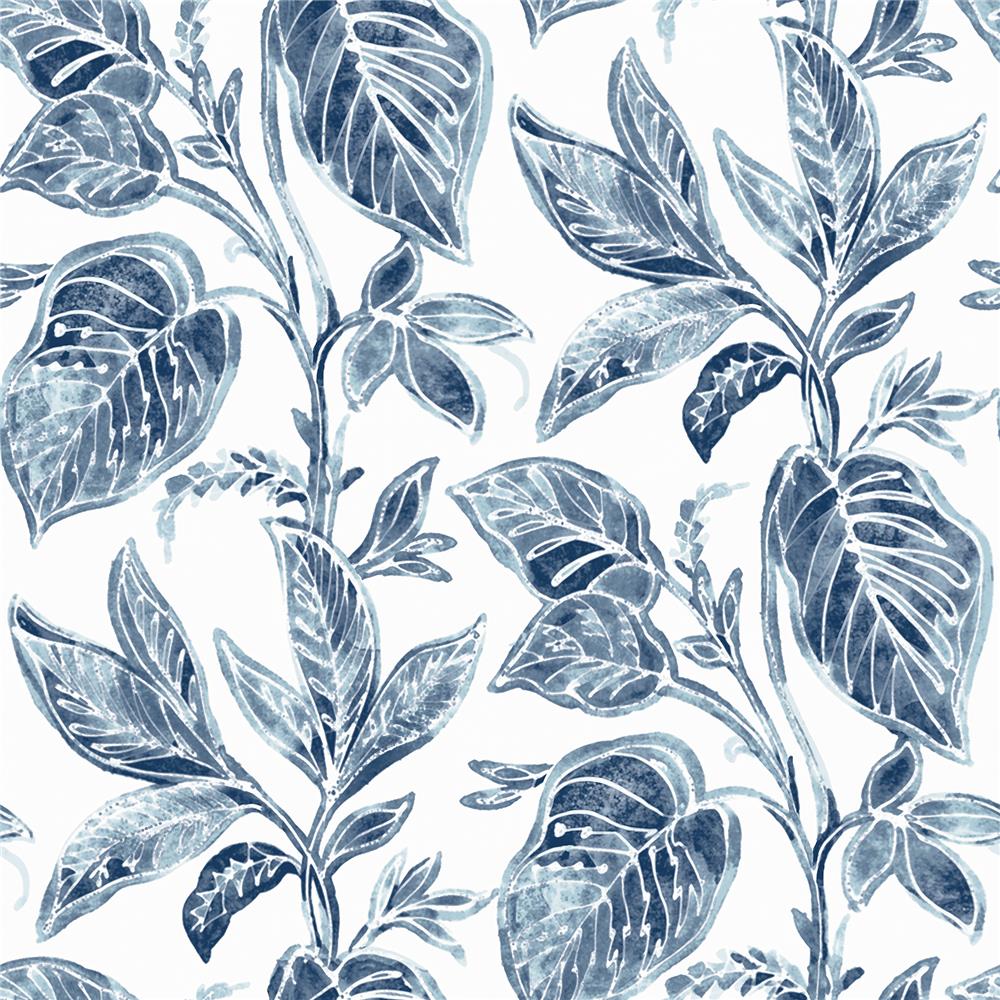 Chesapeake by Brewster 3120-13625 Sanibel Mangrove Blue Botanical Wallpaper