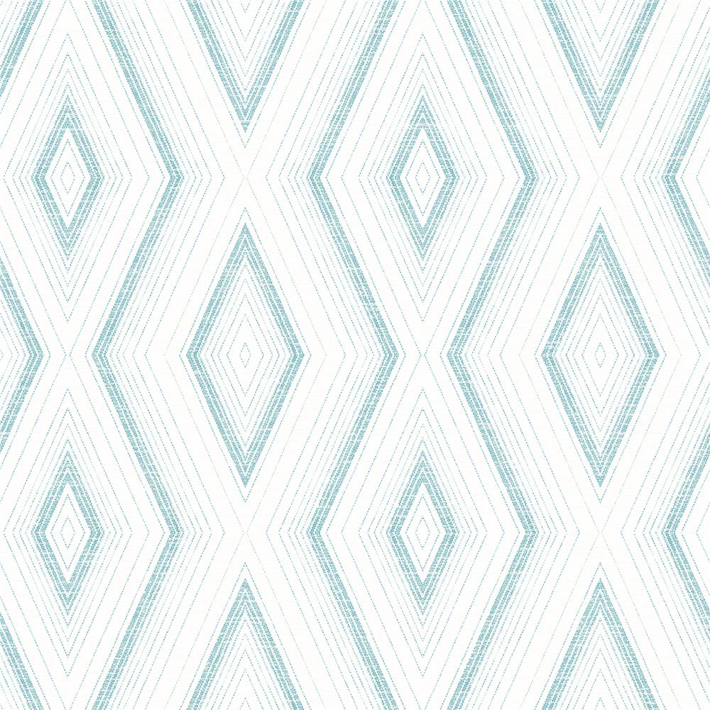 Chesapeake by Brewster 3120-13661 Sanibel Santa Cruz Turquoise Geometric Wallpaper